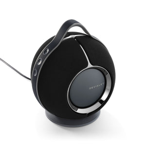 Devialet Mania Deep Black On Charging Cradle