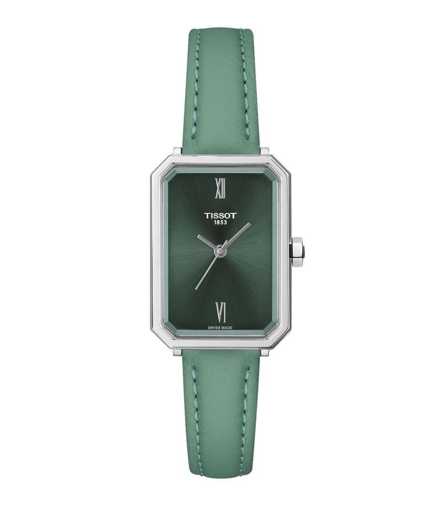 Tissot SRV 21.8mm Green Dial Leather Strap Watch image number 0
